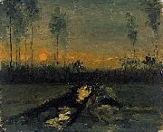 Landscape at sunset, Vincent Van Gogh